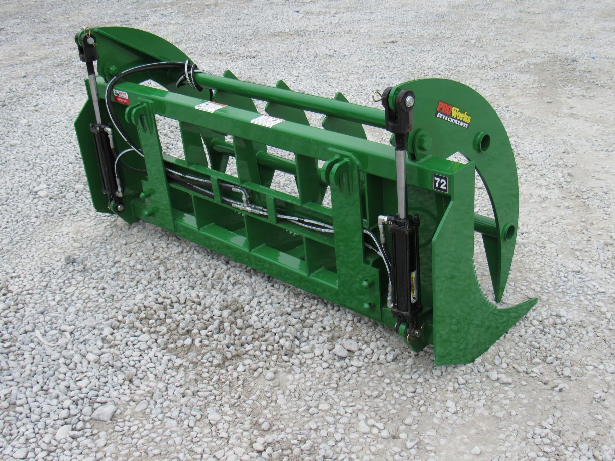 72″ Root Rake Clam Grapple Attachment Fits John Deere Tractor Loader ...