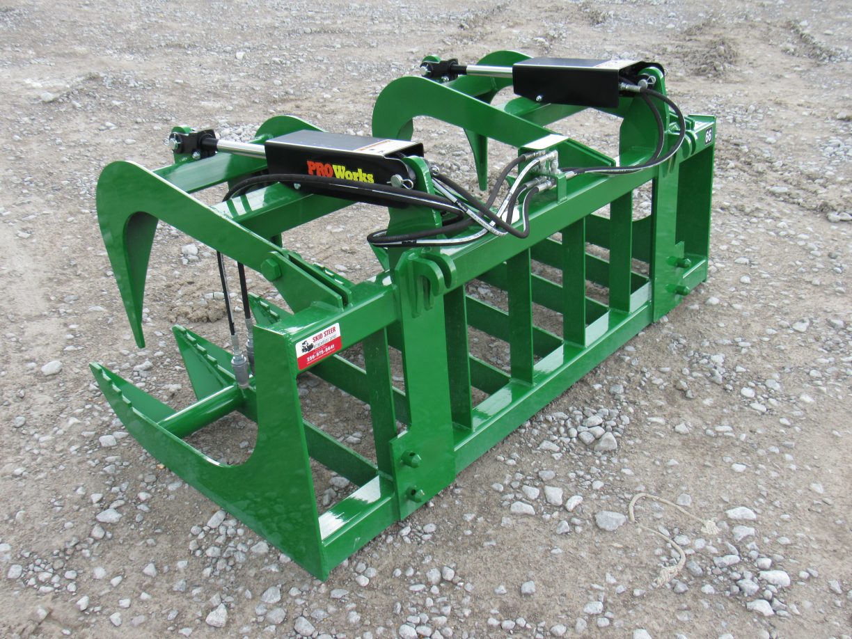 66″ Dual Cylinder Root Bucket Grapple Attachment Fits John Deere Loader ...