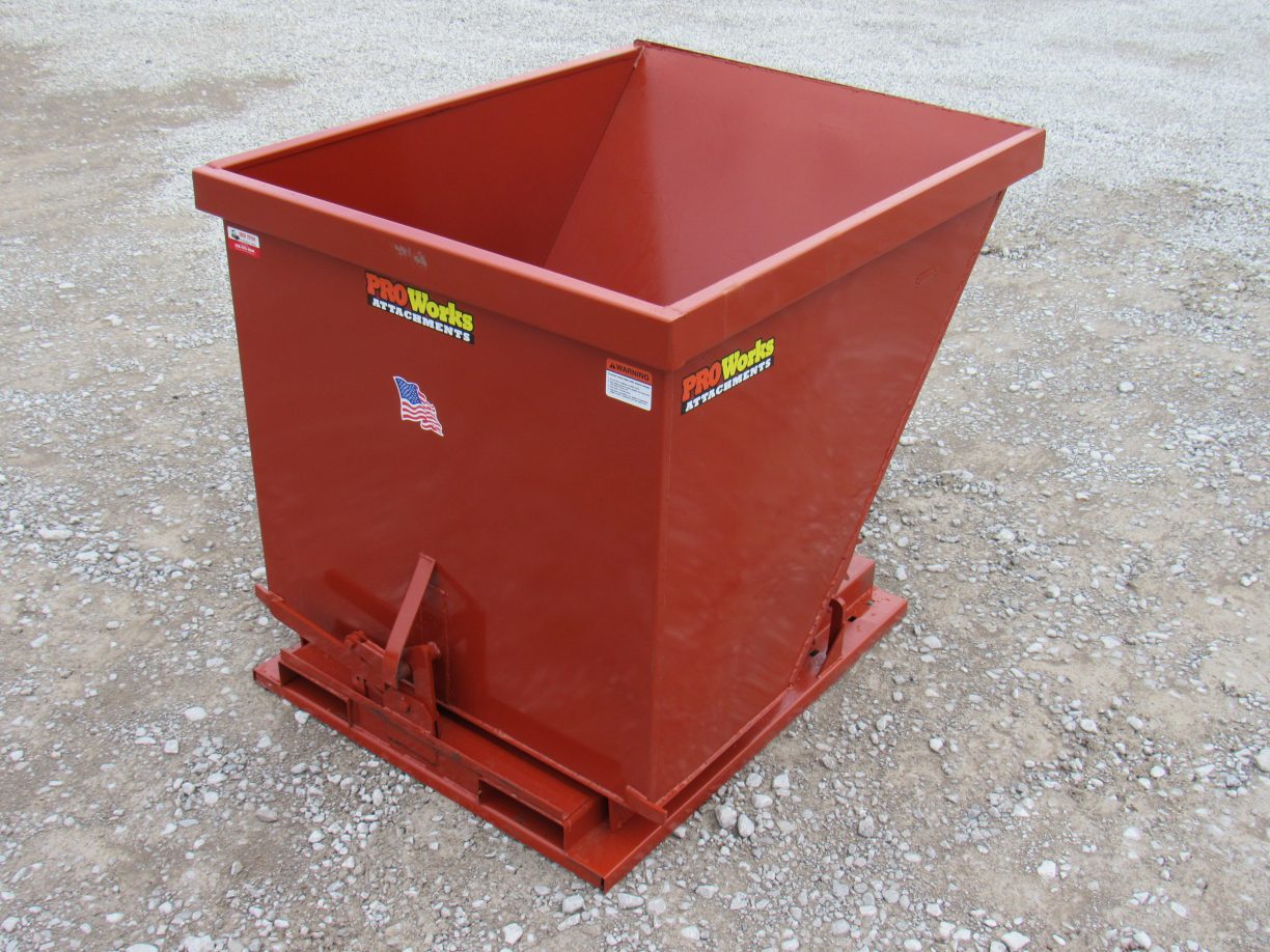 2 Cubic Yard Self Dumping Trash Hopper Dumpster Fits Forklift Pallet Forks Skid Steer