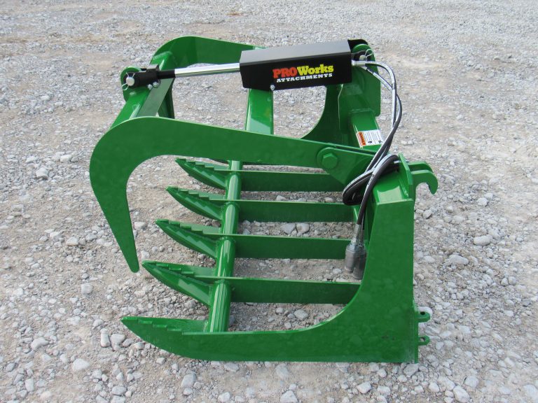 48″ Single Cylinder Root Bucket Grapple Fits John Deere Compact Tractor