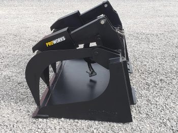 PRO Works 66" Extreme Heavy Duty Smooth Bucket Grapple with Grease Fittings Universal Skid Steer Quick Attach Black GB7266B