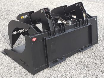 PRO Works 66" Extreme Heavy Duty Smooth Bucket Grapple with Grease Fittings Universal Skid Steer Quick Attach Black GB7266B