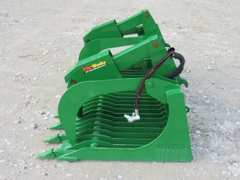 PRO Works 72" Extreme Heavy Duty Rock Bucket Grapple with Teeth and Grease Fittings Euro Global Attachment Green