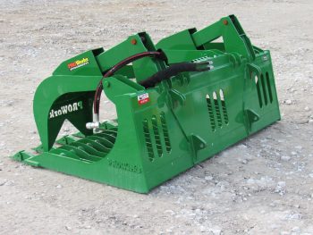 PRO Works 72" Extreme Heavy Duty Rock Bucket Grapple with Teeth and Grease Fittings Euro Global Attachment Green