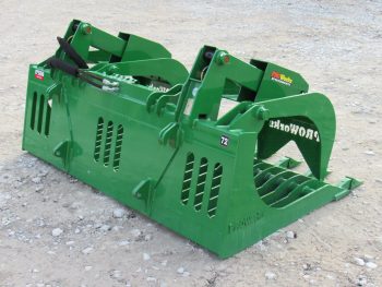 PRO Works 72" Extreme Heavy Duty Rock Bucket Grapple with Teeth and Grease Fittings Euro Global Attachment Green