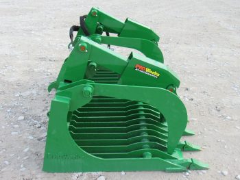 PRO Works 72" Extreme Heavy Duty Rock Bucket Grapple with Teeth and Grease Fittings Euro Global Attachment Green