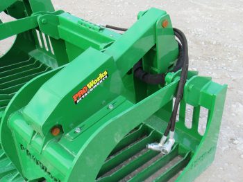 PRO Works 72" Extreme Heavy Duty Rock Bucket Grapple with Teeth and Grease Fittings Euro Global Attachment Green