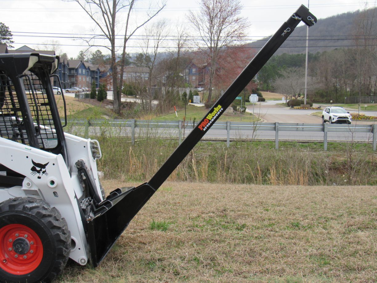 21′ Manual Telescopic Boom Pole Fits Skid Steer Quick Attach Skid