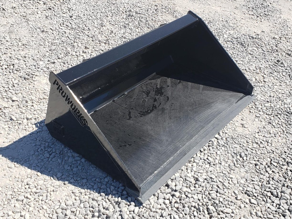 PROWORKS 42″ Low Profile Smooth Bucket Attachment Fits Mini Skid Steer ...