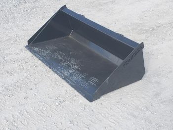 PRO Works 48" Low Profile Smooth Dirt Bucket Mini Skid Steer Quick Attach Black BKM248