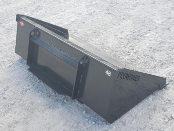 PRO Works 48" Low Profile Smooth Dirt Bucket Mini Skid Steer Quick Attach Black BKM248