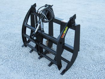 PRO Works 48" Compact Tractor Root Rake Clam Grapple Skid Steer Quick Attach Black GP5248B