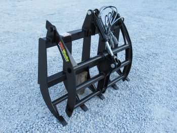 PRO Works 48" Compact Tractor Root Rake Clam Grapple Skid Steer Quick Attach Black GP5248B