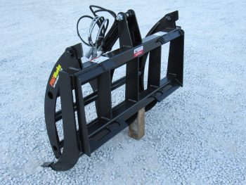 PRO Works 48" Compact Tractor Root Rake Clam Grapple Skid Steer Quick Attach Black GP5248B