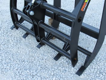 PRO Works 48" Compact Tractor Root Rake Clam Grapple Skid Steer Quick Attach Black GP5248B