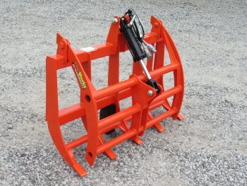 PRO Works 48" Compact Tractor Root Rake Clam Grapple Skid Steer Quick Attach Orange GP5248O