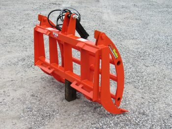 PRO Works 48" Compact Tractor Root Rake Clam Grapple Skid Steer Quick Attach Orange GP5248O