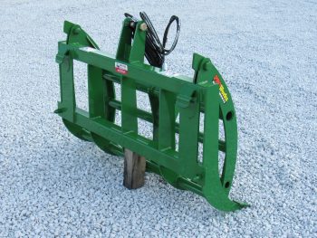 PRO Works 48" Compact Tractor Root Rake Clam Grapple John Deere Quick Attach Green GPJ248G