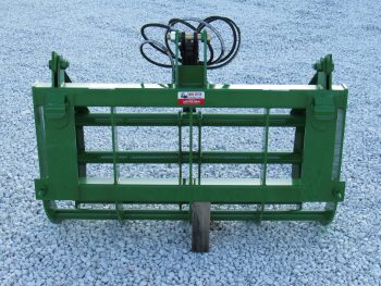 PRO Works 48" Compact Tractor Root Rake Clam Grapple John Deere Quick Attach Green GPJ248G